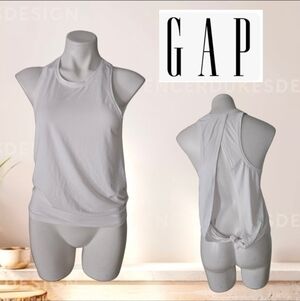 GAP White Racerback Knot-Back Tank
